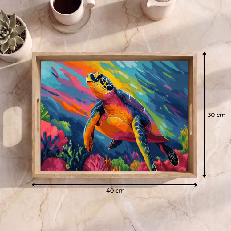 Dienblad - Koraal - Schildpad - Abstract - Water — 9