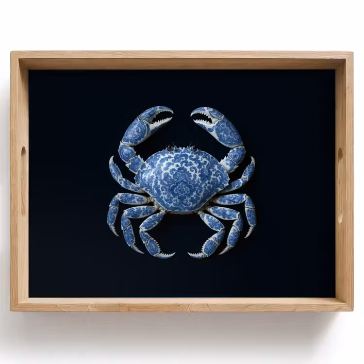 Dienblad - Krab - Delfts blauw - Dieren — 1