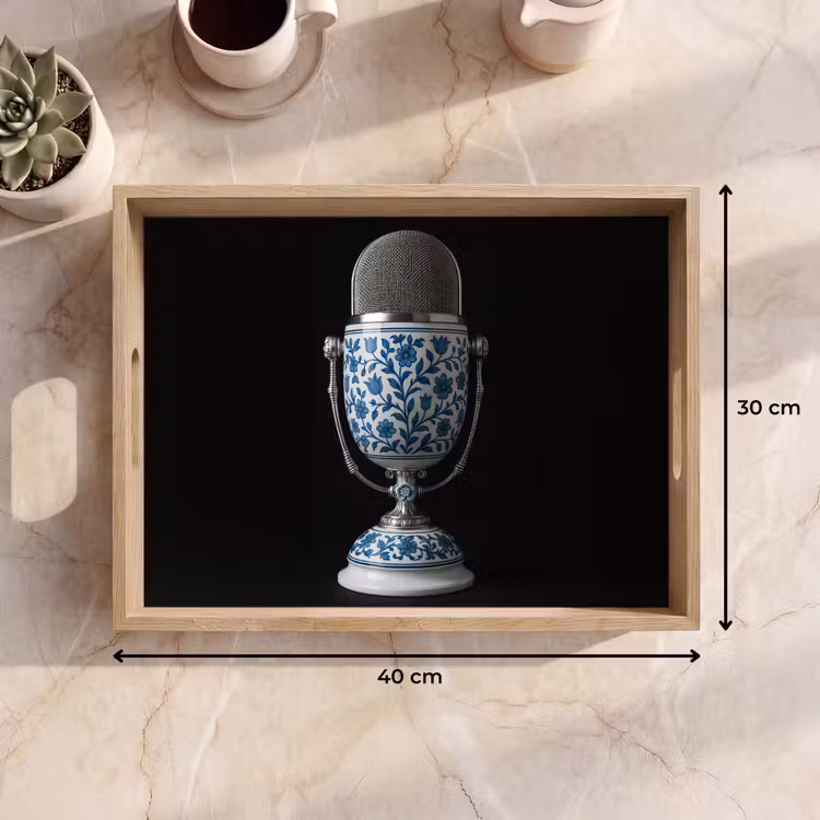 Dienblad - Microfoon - Delfts blauw - Muziek — 9