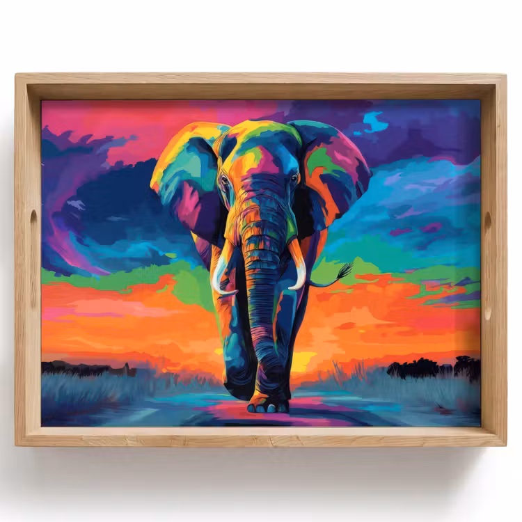 Dienblad - Olifant - Kleurrijk - Lucht - Abstract — 1