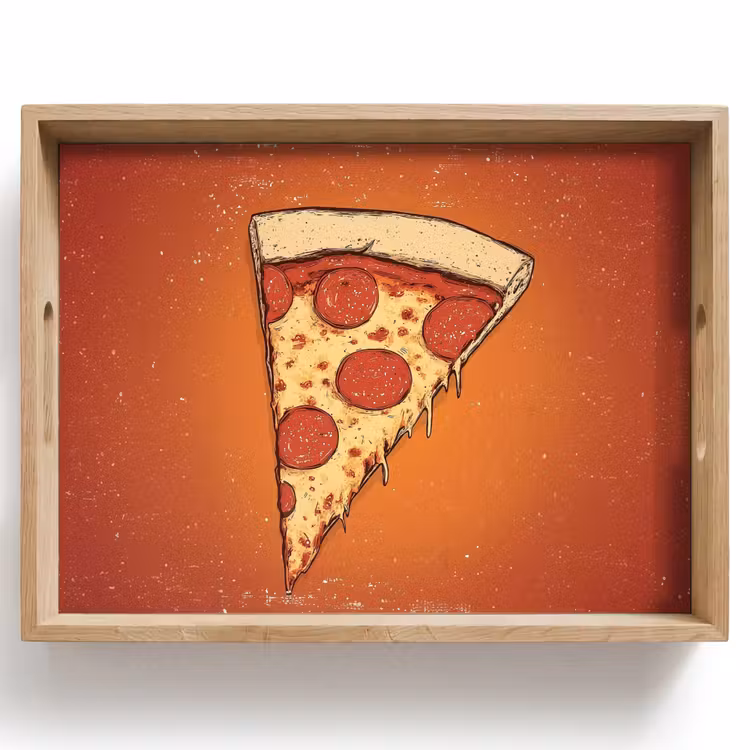 Dienblad - Pizza - Kaas - Rood - Pepperoni — 1