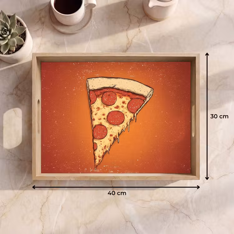 Dienblad - Pizza - Kaas - Rood - Pepperoni — 9