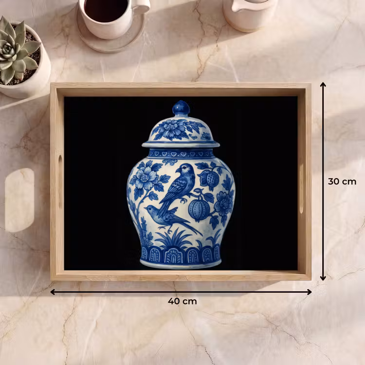 Dienblad - Pot - Delfts Blauw - Bloemen — 9