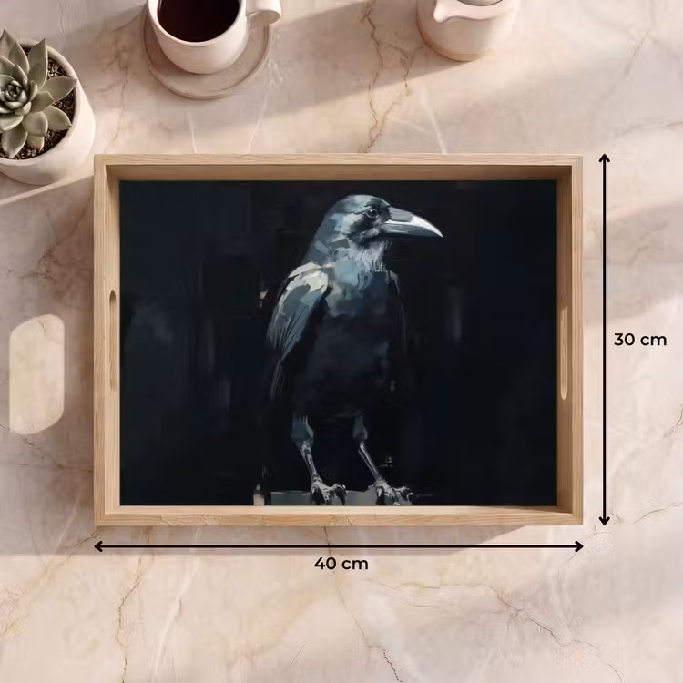 Dienblad - Raaf - Vogels - Zwart — 9