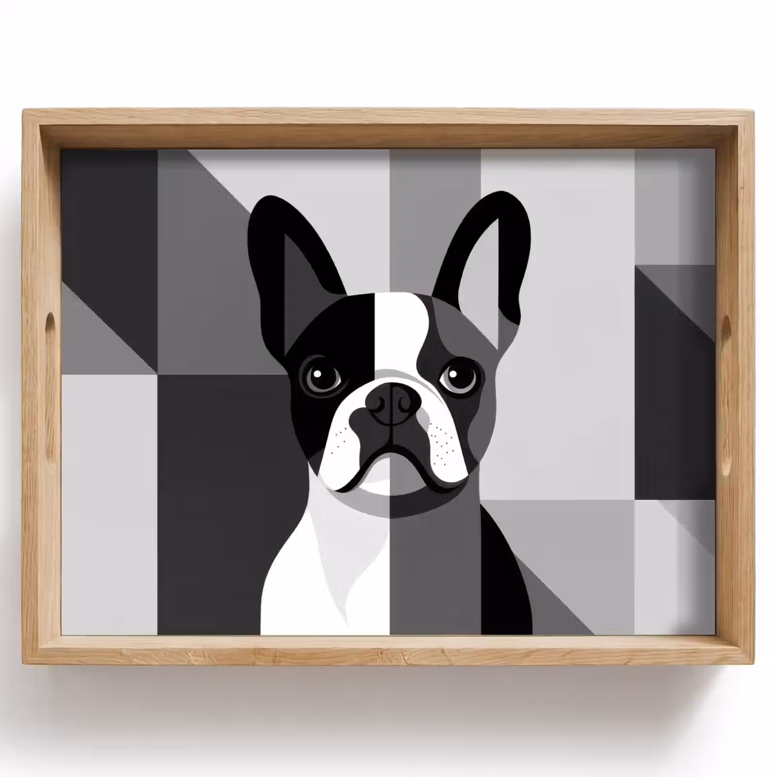 Dienblad - Buldog - Zwart - Abstract - Vlakken — 1
