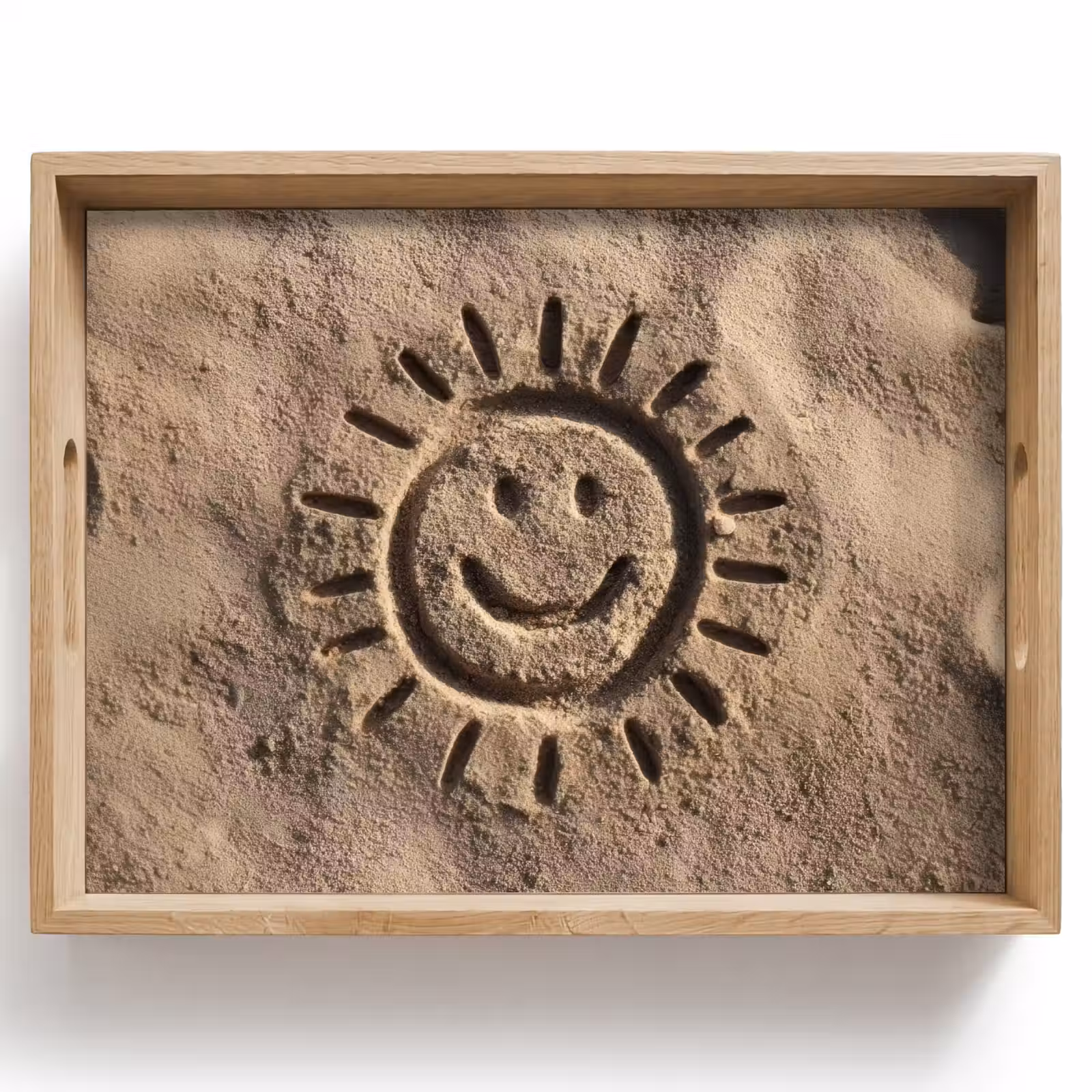 Dienblad - Gezichtje - Zon - Zand - Getekend — 1