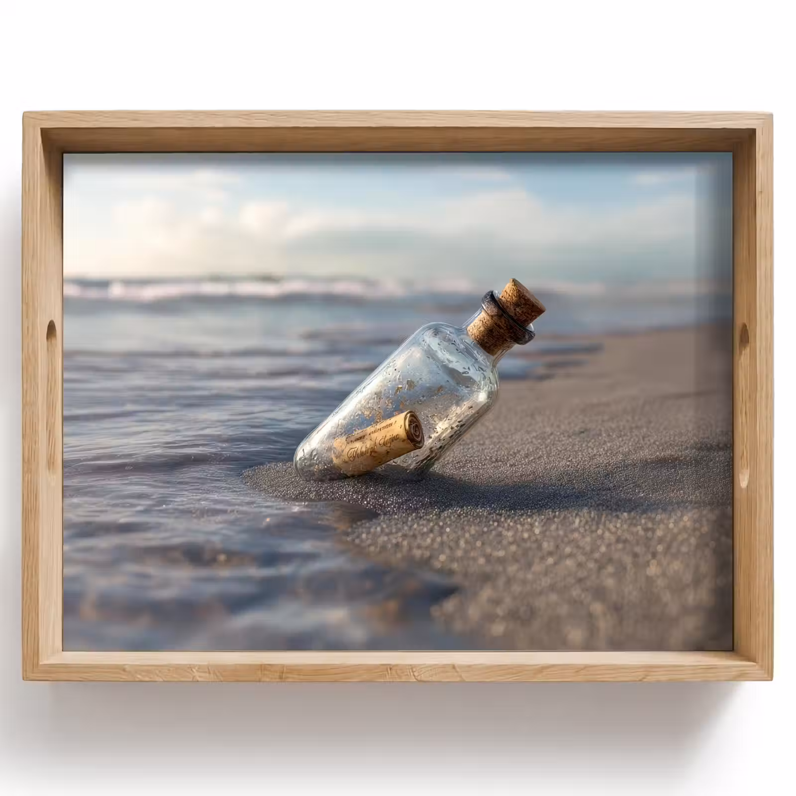 Dienblad - Glazenfles - Post - Zee - Zand — 1