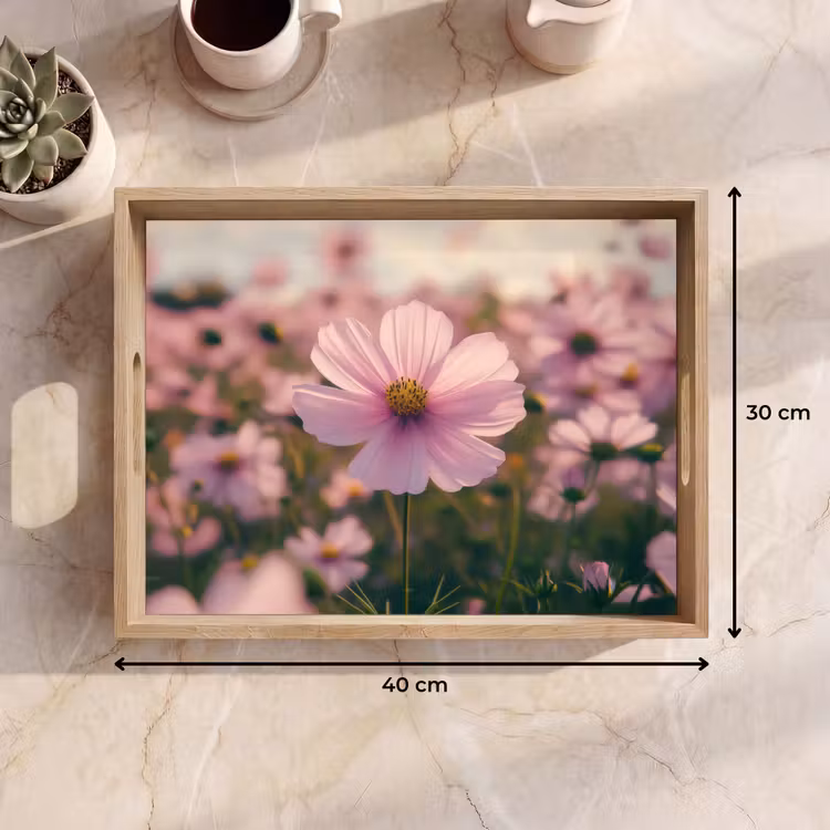 Dienblad - Bloemen - Paars - Wazig — 9