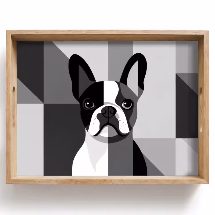 Dienblad - Buldog - Zwart - Abstract - Vlakken — 1