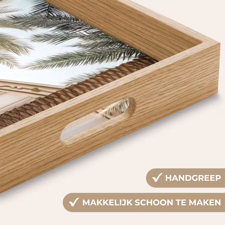 Dienblad - Gebouw - Palmbomen - Beige - Zon — 5