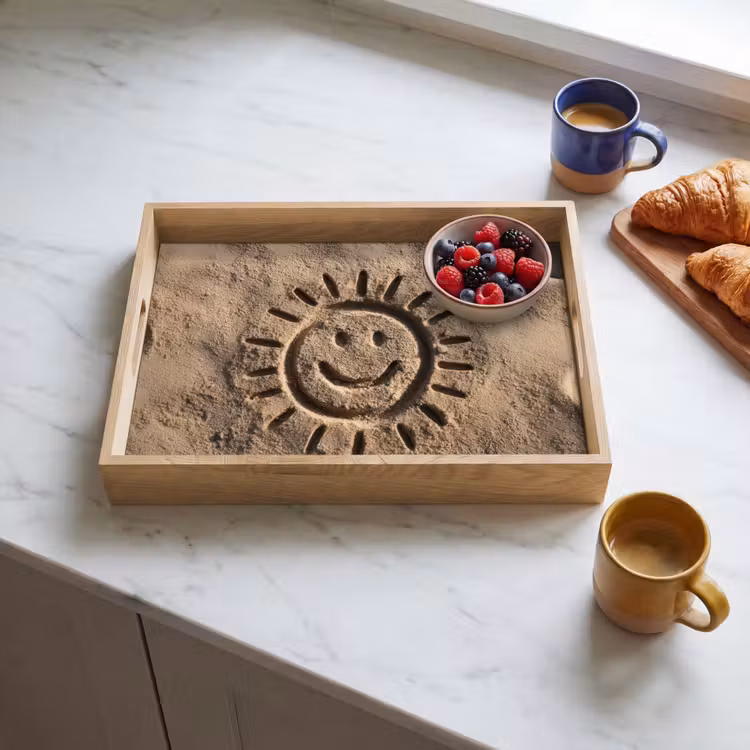 Dienblad - Gezichtje - Zon - Zand - Getekend — 4