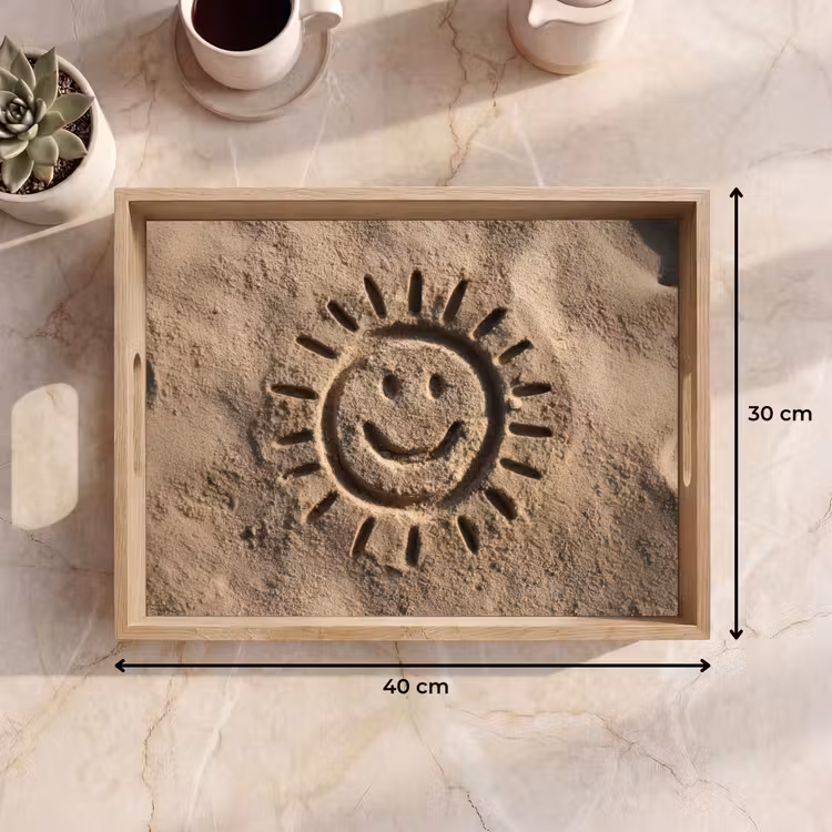 Dienblad - Gezichtje - Zon - Zand - Getekend — 9
