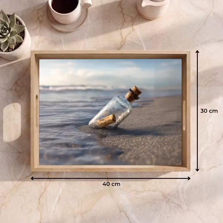 Dienblad - Glazenfles - Post - Zee - Zand — 9