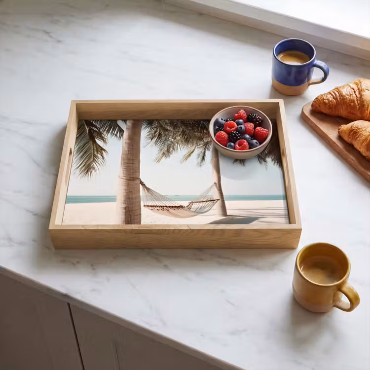 Dienblad - Hangmat - Palmbomen - Strand - Zee — 4
