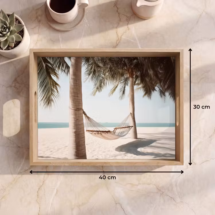 Dienblad - Hangmat - Palmbomen - Strand - Zee — 9