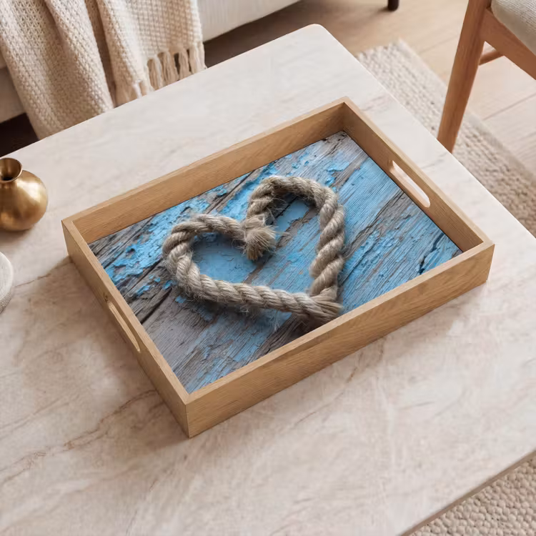 Dienblad - Hart - Touw - Hout - Rustiek — 2