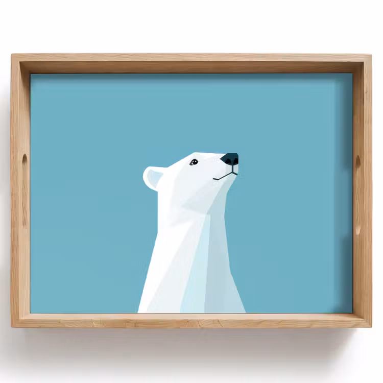 Dienblad - Ijsbeer - Lichtblauw - Minimalistisch — 1