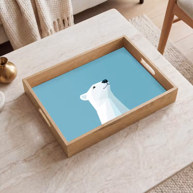 Dienblad - Ijsbeer - Lichtblauw - Minimalistisch — 2