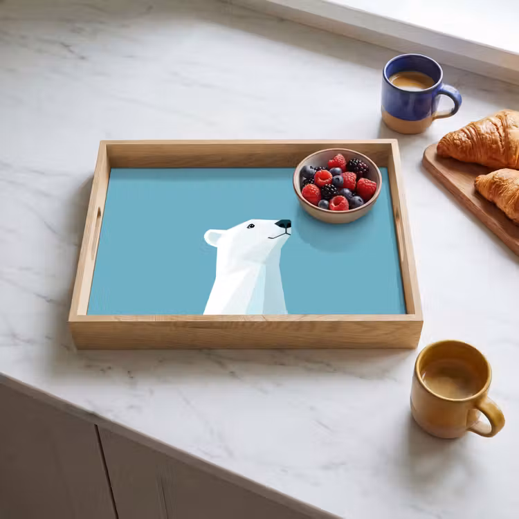 Dienblad - Ijsbeer - Lichtblauw - Minimalistisch — 4