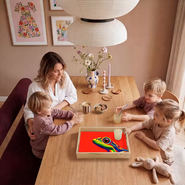 Dienblad - Kikker - Kleurrijk - Strepen - Ogen — 7