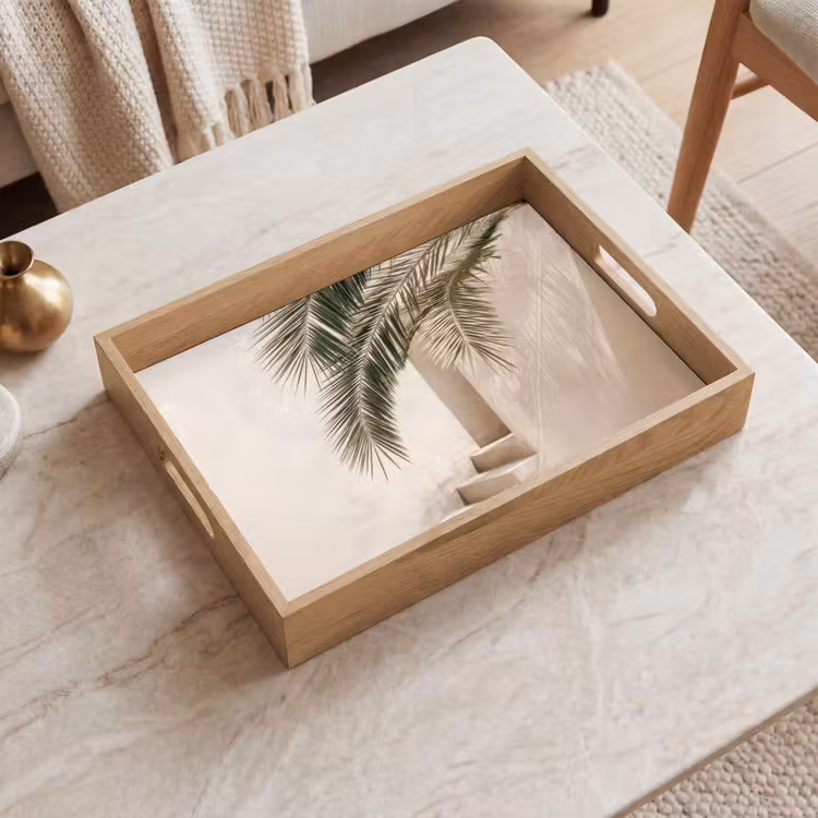 Dienblad - Palmboom - Schaduw - Trap - Beige — 2