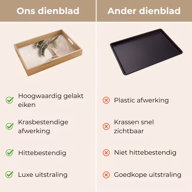 Dienblad - Palmboom - Schaduw - Trap - Beige — 3