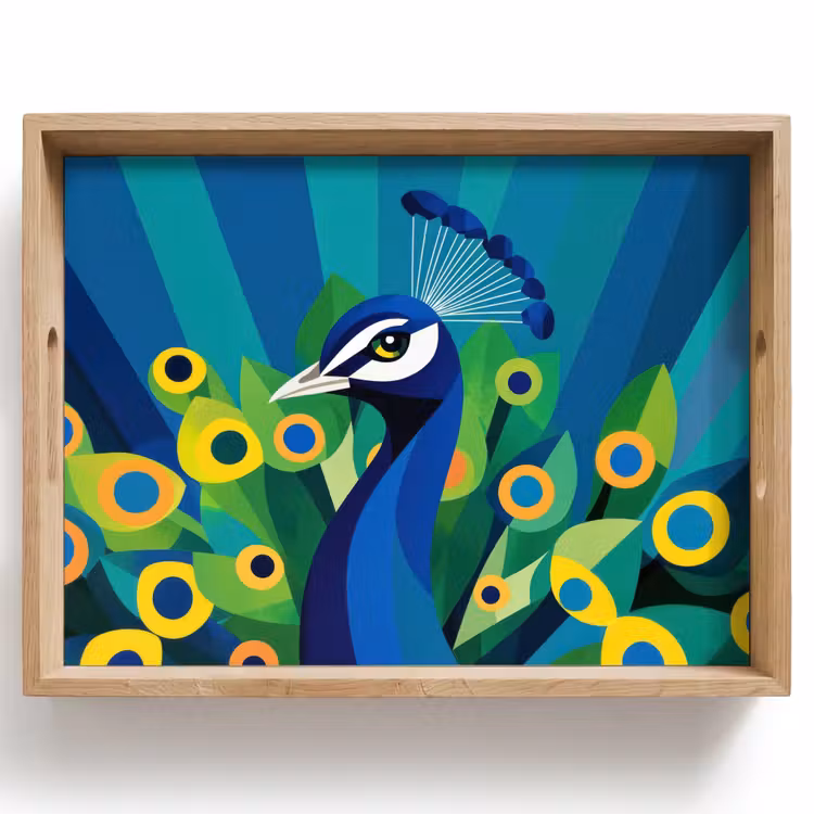 Dienblad - Pauw - Cirkels - Blauw — 1