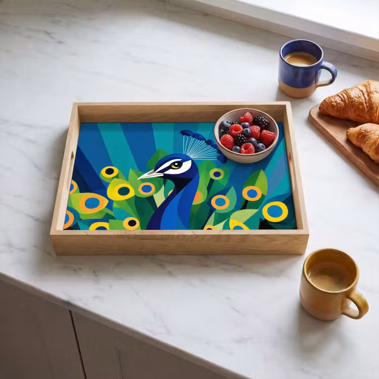Dienblad - Pauw - Cirkels - Blauw — 4