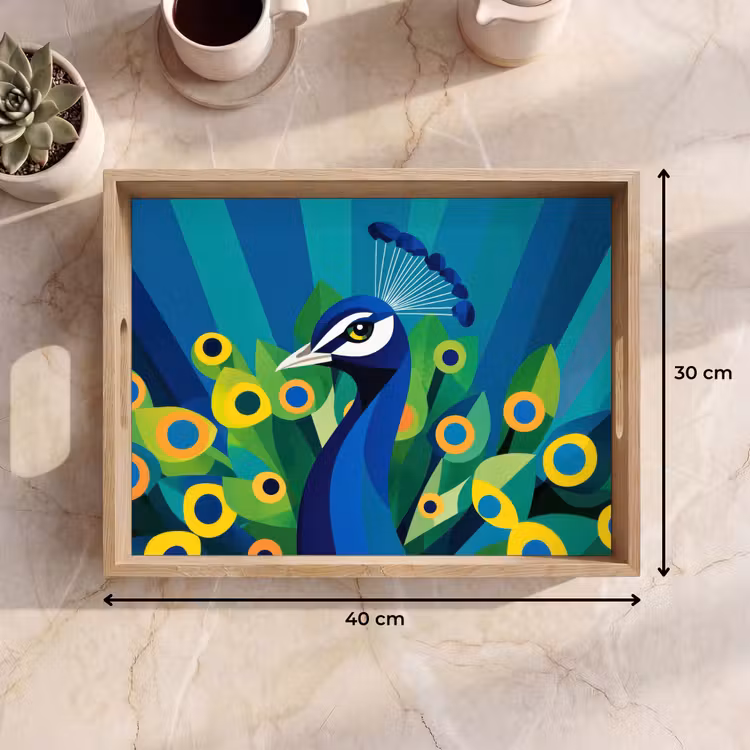 Dienblad - Pauw - Cirkels - Blauw — 9