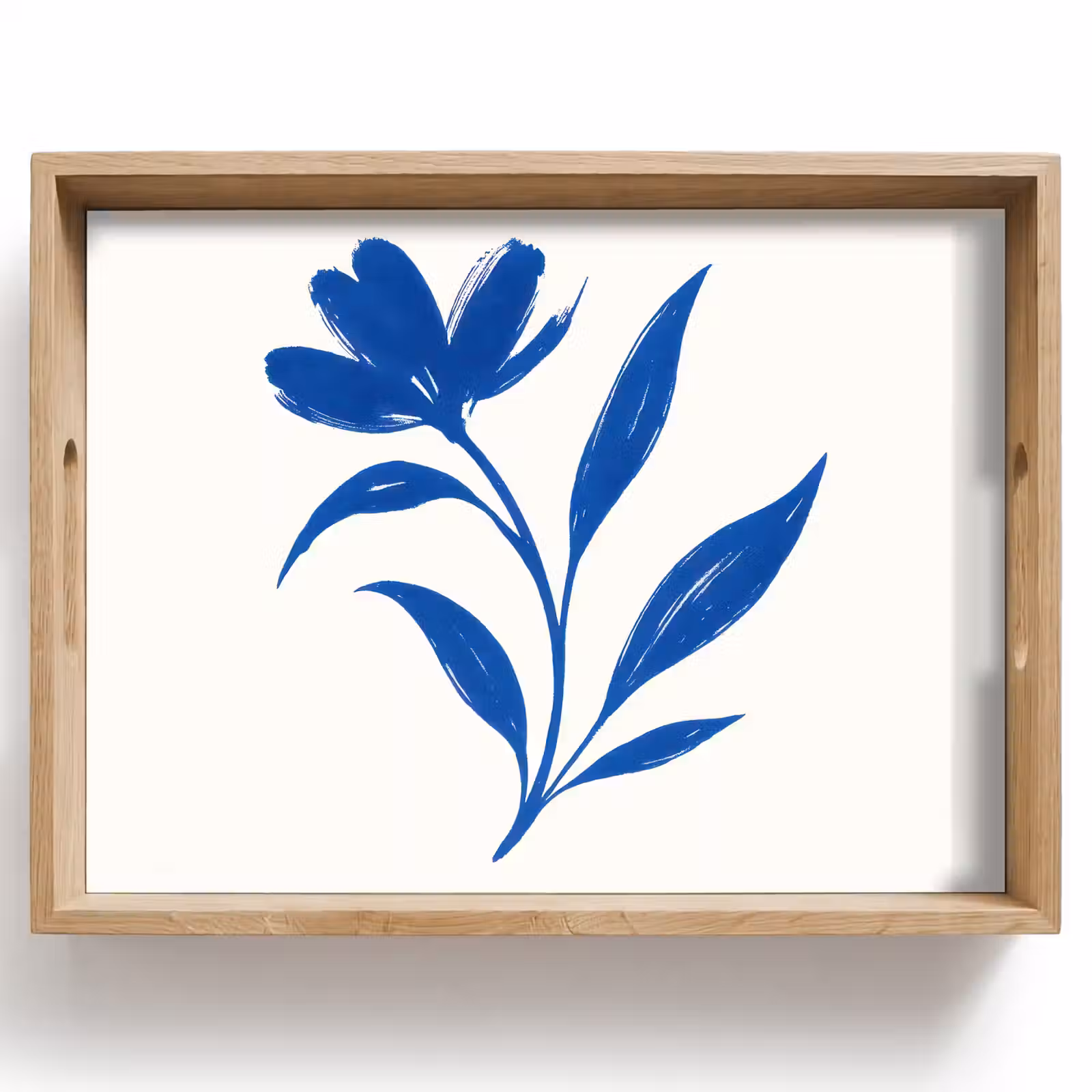 Dienblad - Bloem - Blaadjes - Minimalistisch - Blauw — 1