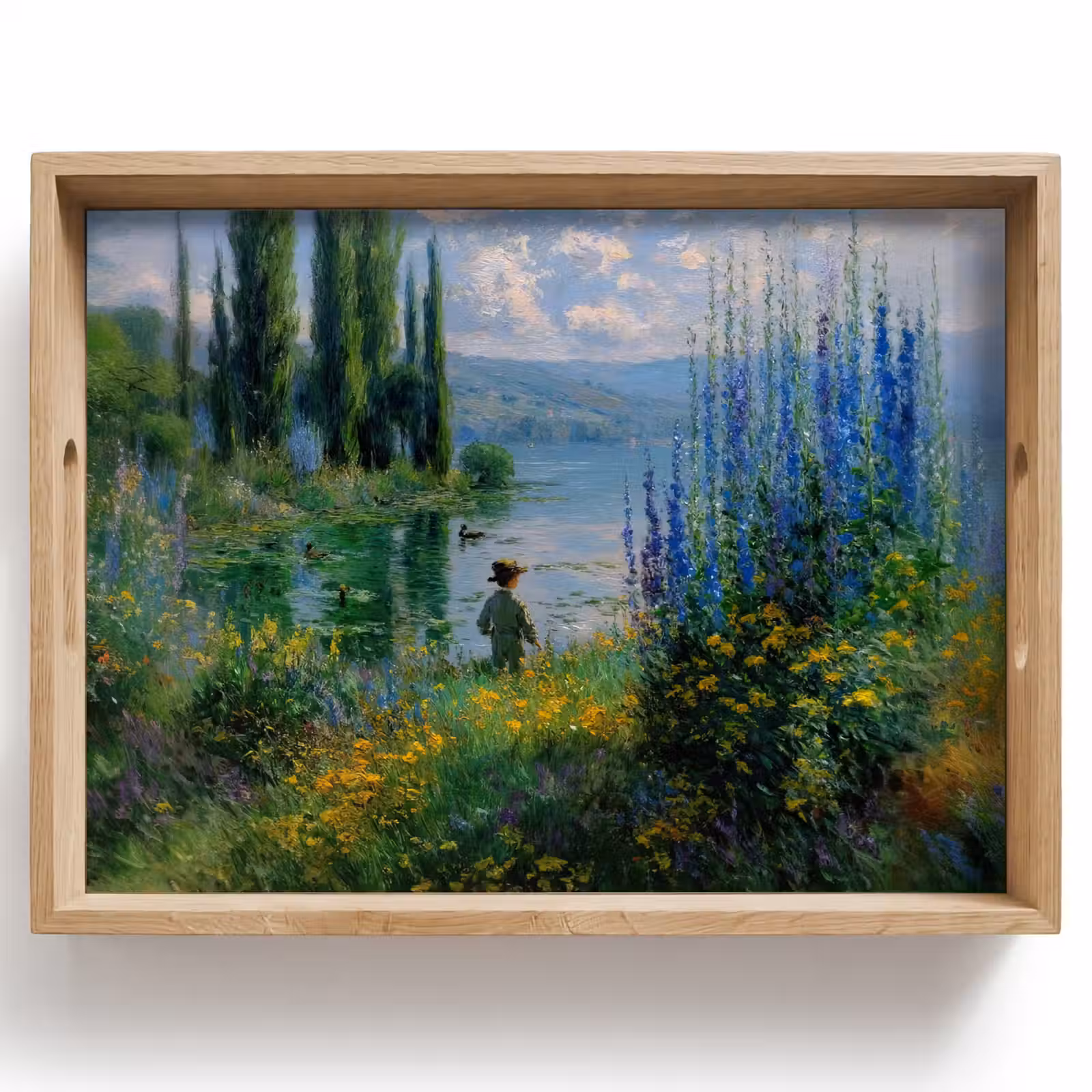 Dienblad - Bloemen - Meer - Bergen - Groen — 1