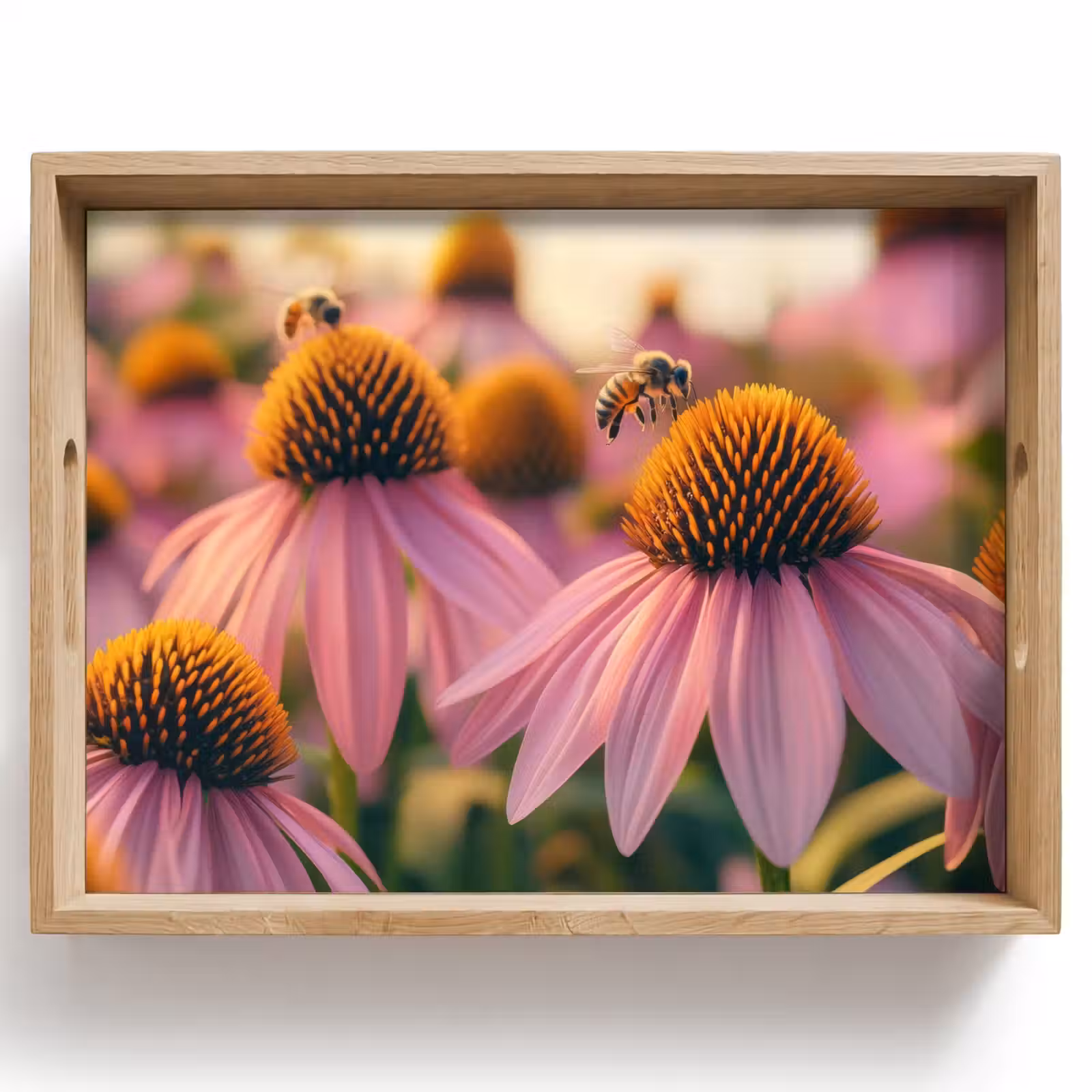 Dienblad - Bloemen - Paars - Bijen — 1