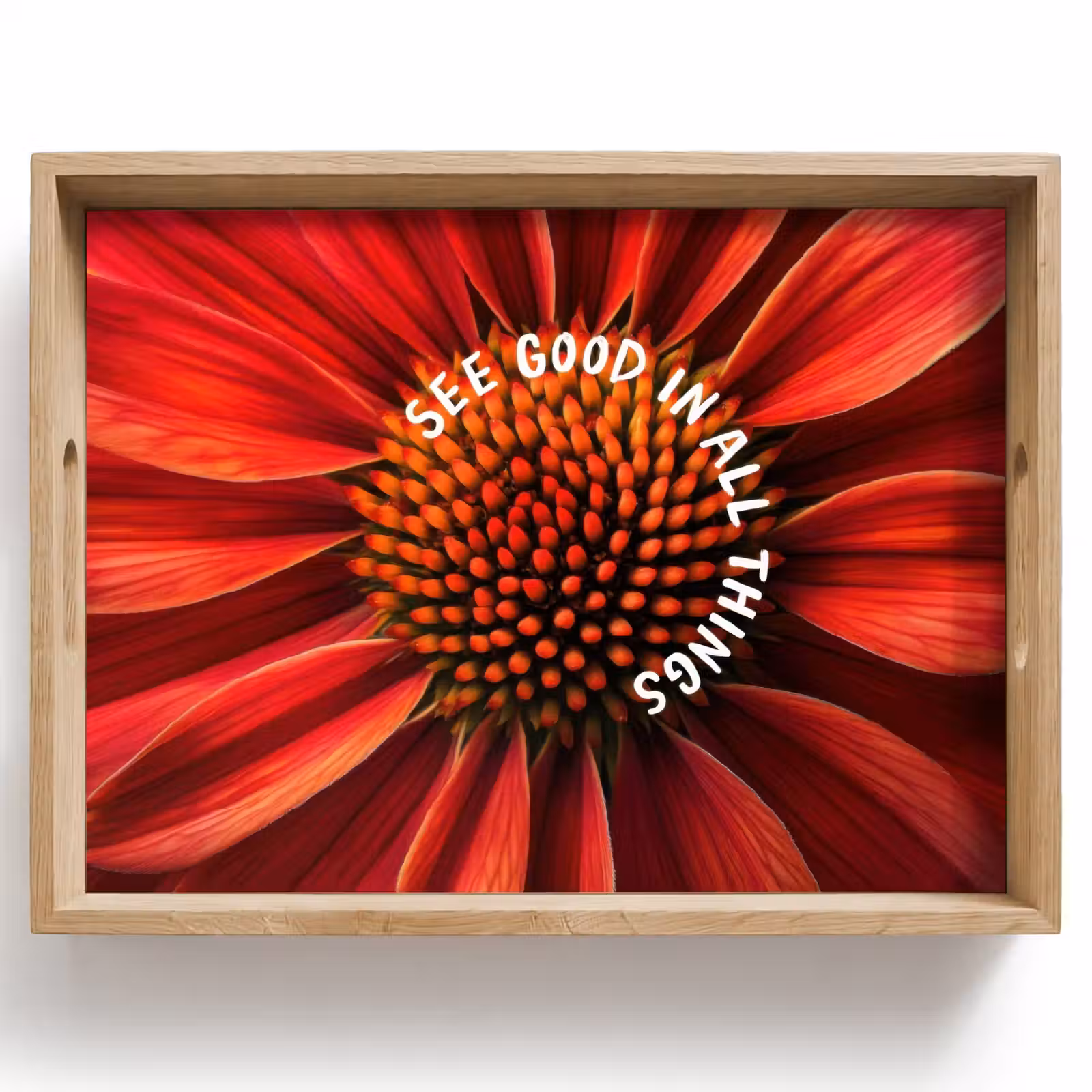 Dienblad - Close up - Bloem - Quote - Rood — 1