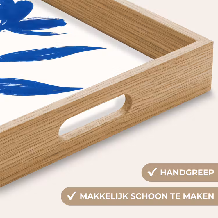 Dienblad - Bloem - Blaadjes - Minimalistisch - Blauw — 5