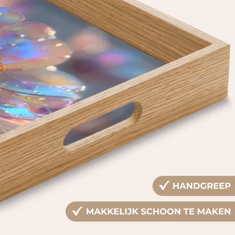 Dienblad - Bloem - Transparant - Pastelkleuren - Druppels — 5