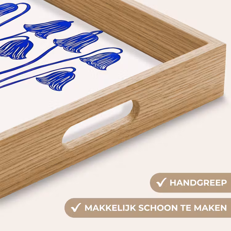 Dienblad - Bloemen - Blauw - Lijnen - Bloemblaadjes — 5