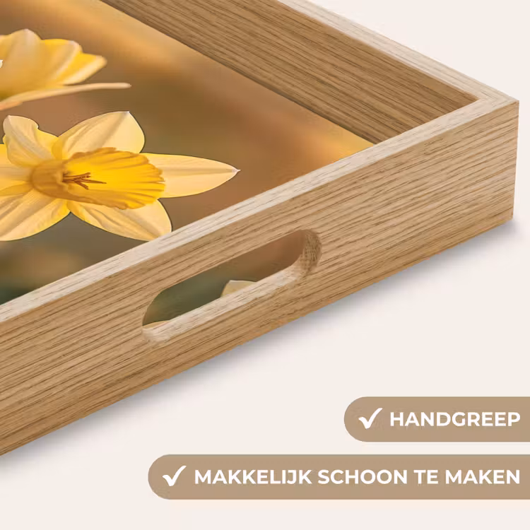 Dienblad - Bloemen - Geel - Wazig — 5
