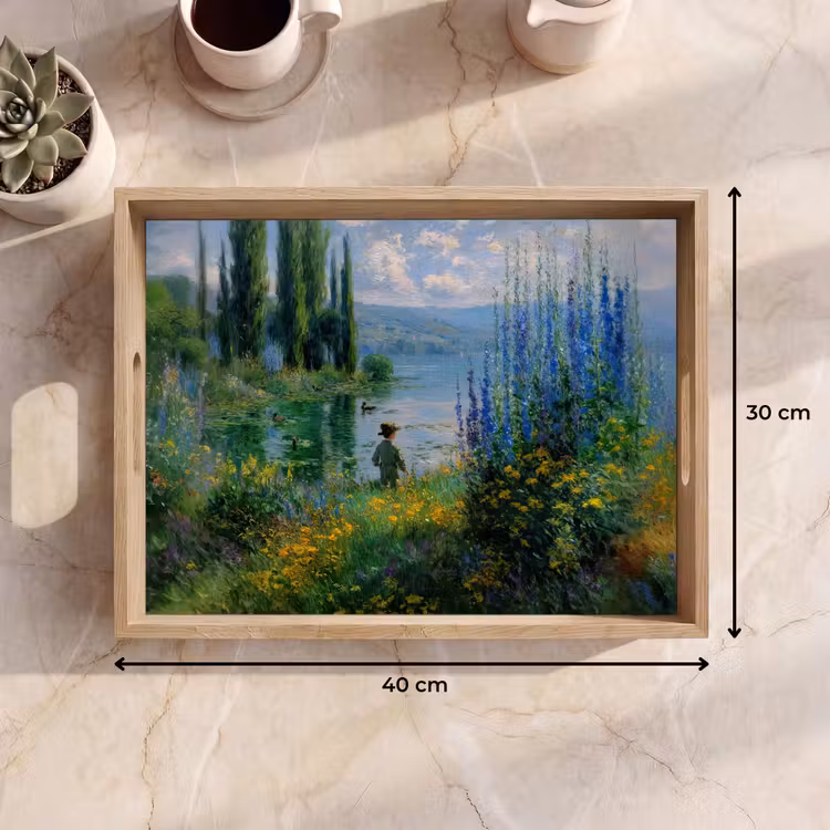 Dienblad - Bloemen - Meer - Bergen - Groen — 9