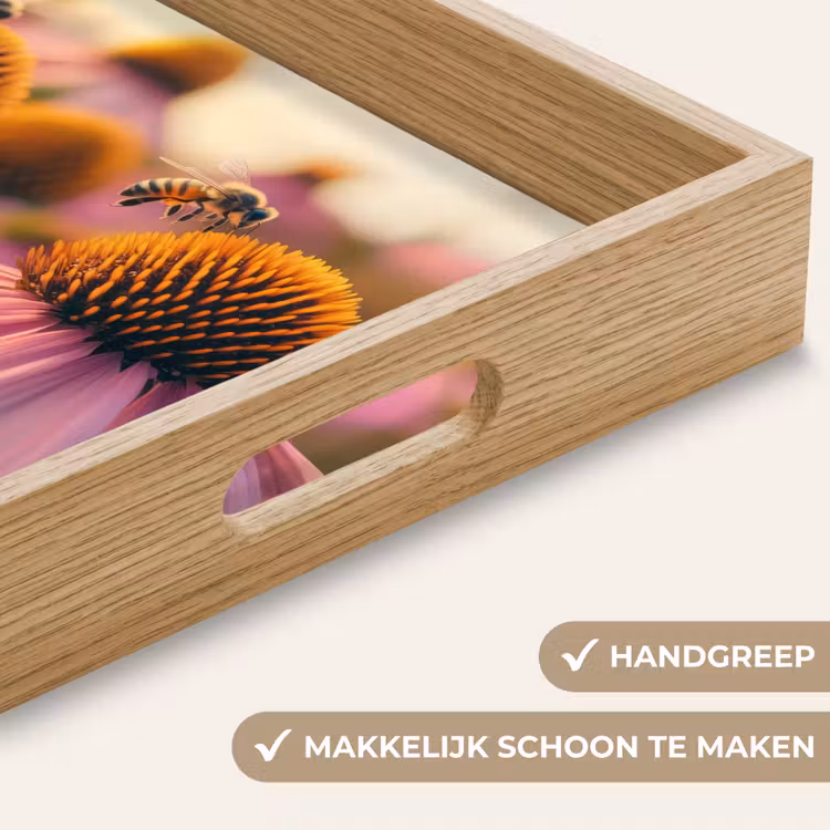 Dienblad - Bloemen - Paars - Bijen — 5