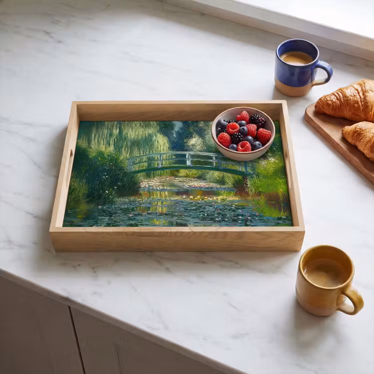 Dienblad - Brug - Hout - Vijver - Waterlelies — 4