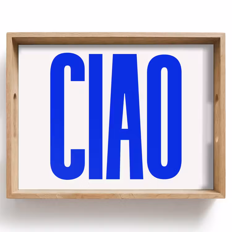 Dienblad - Ciao - Hoofdletters - Blauw - Minimalistisch — 1