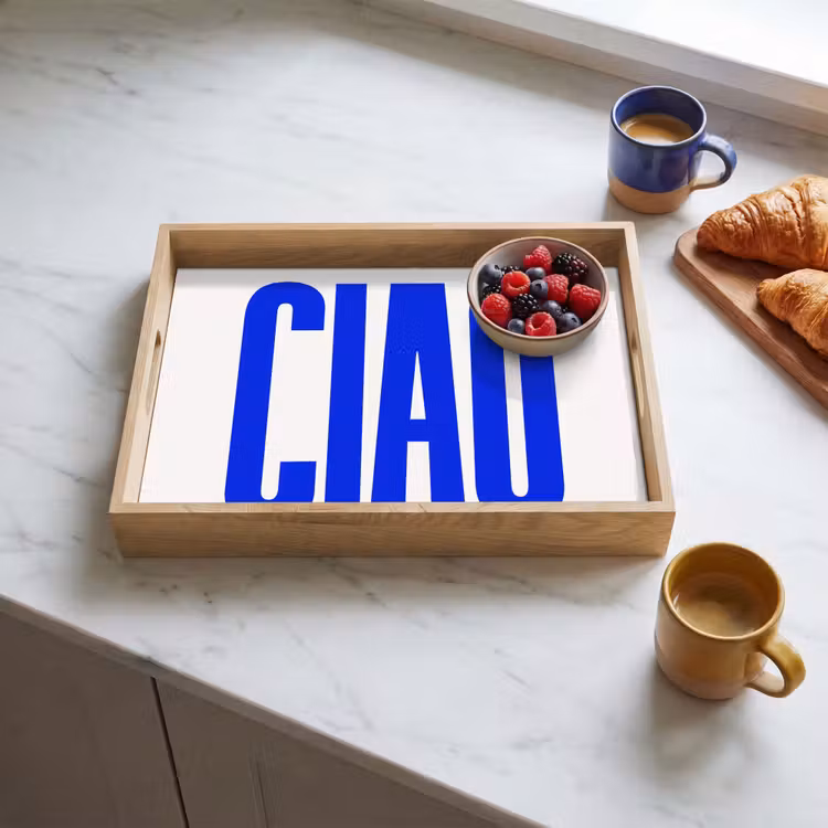 Dienblad - Ciao - Hoofdletters - Blauw - Minimalistisch — 4