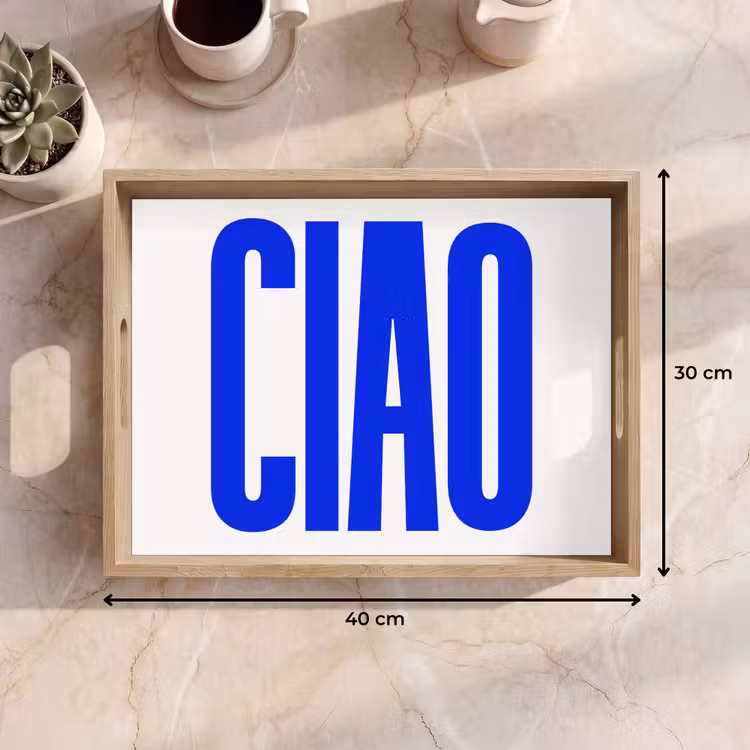 Dienblad - Ciao - Hoofdletters - Blauw - Minimalistisch — 9