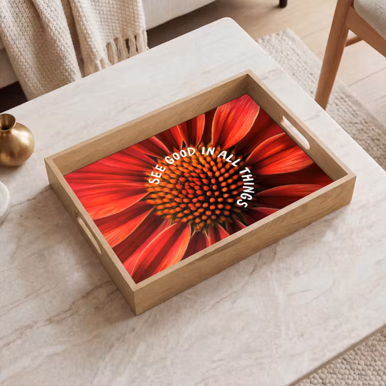 Dienblad - Close up - Bloem - Quote - Rood — 2