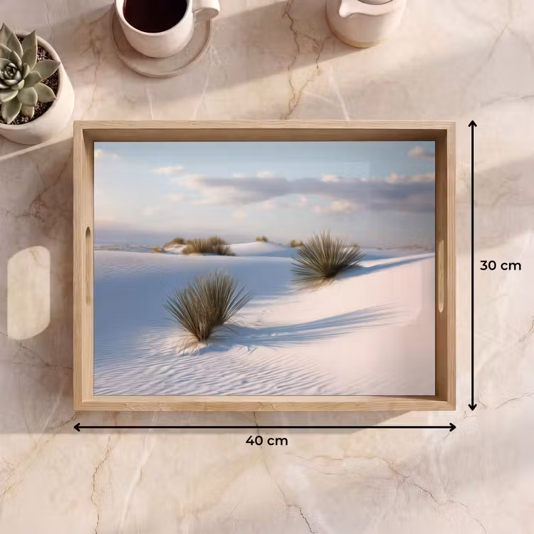 Dienblad - Duinen - Gras - Wolken - Beige — 9