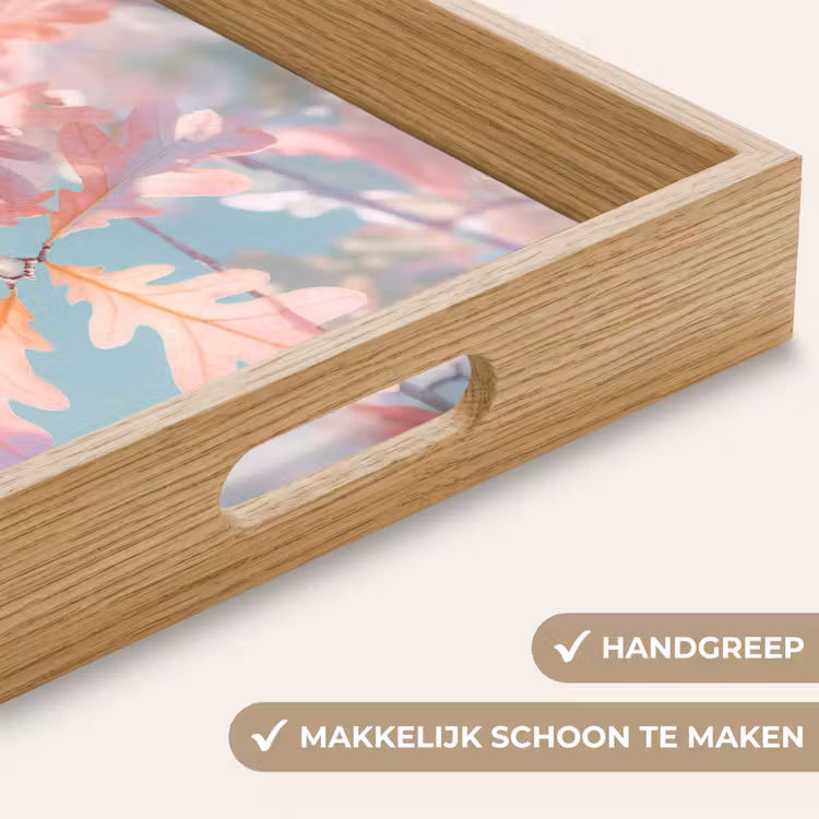 Dienblad - Eikenbladeren - Takken - Roze — 5