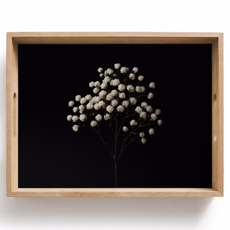 Dienblad - Gipskruid - Bloemetjes - Wit - Minimalistisch — 1