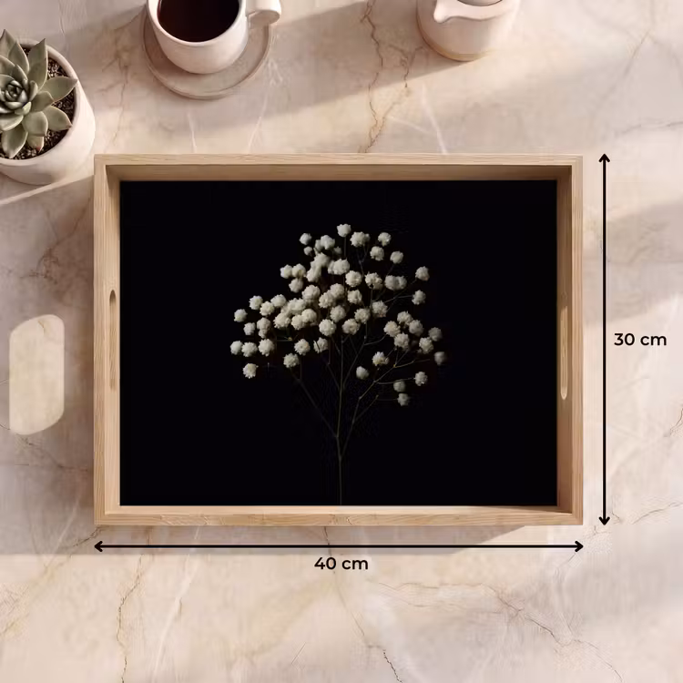 Dienblad - Gipskruid - Bloemetjes - Wit - Minimalistisch — 9