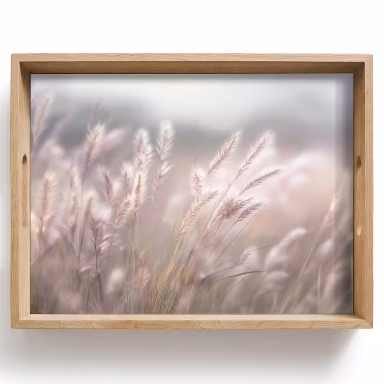 Dienblad - Graspluimen - Wind - Beige - Mistig — 1