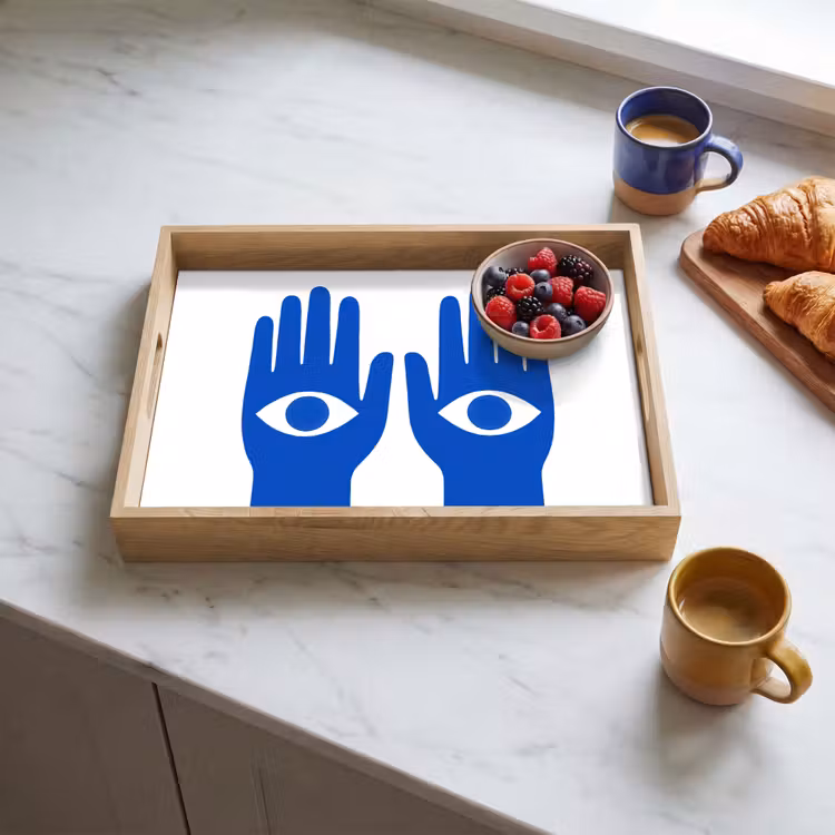 Dienblad - Handen - Twee - Ogen - Blauw — 4